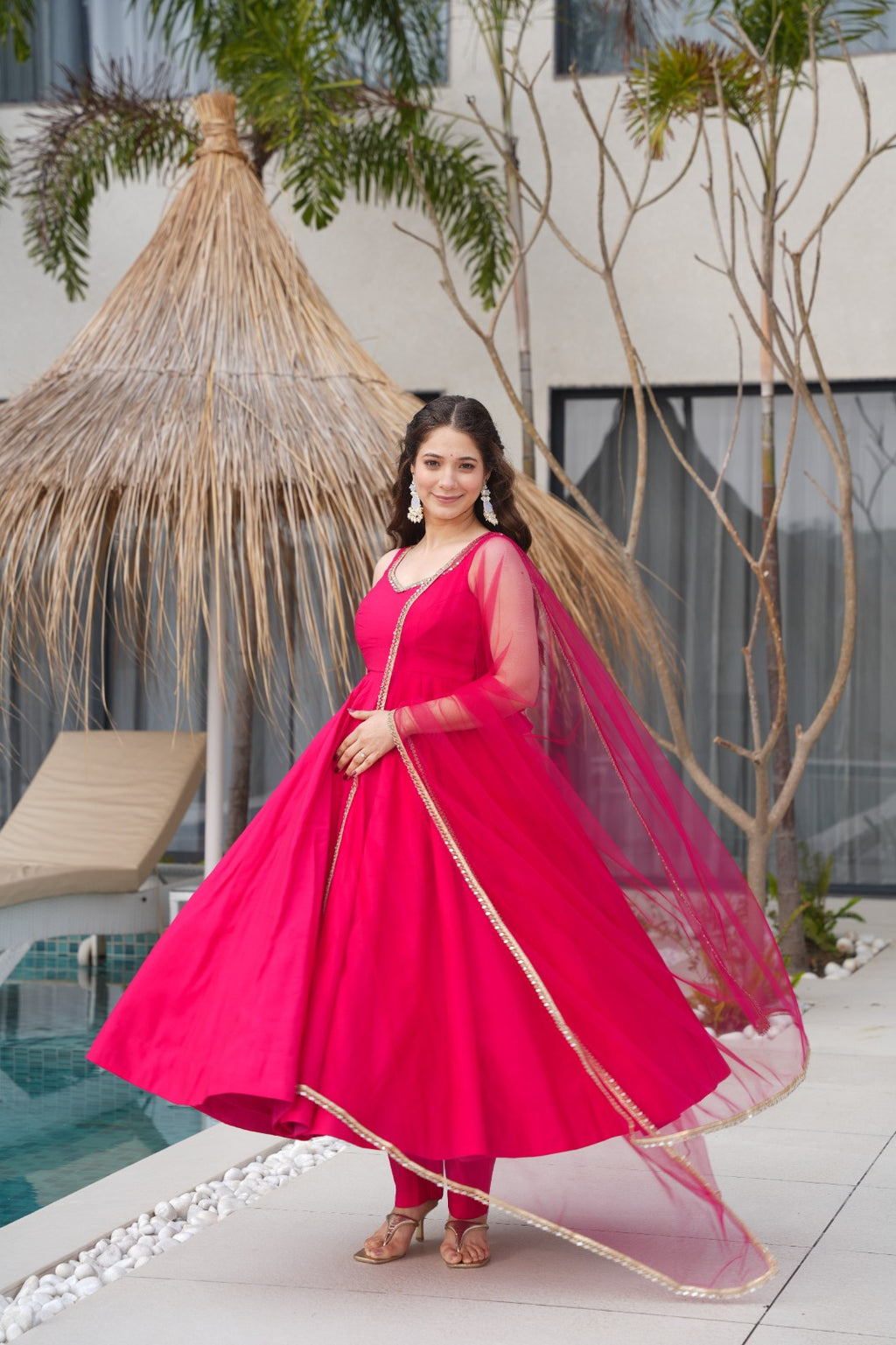 Chanderi Silk Anarkali Set