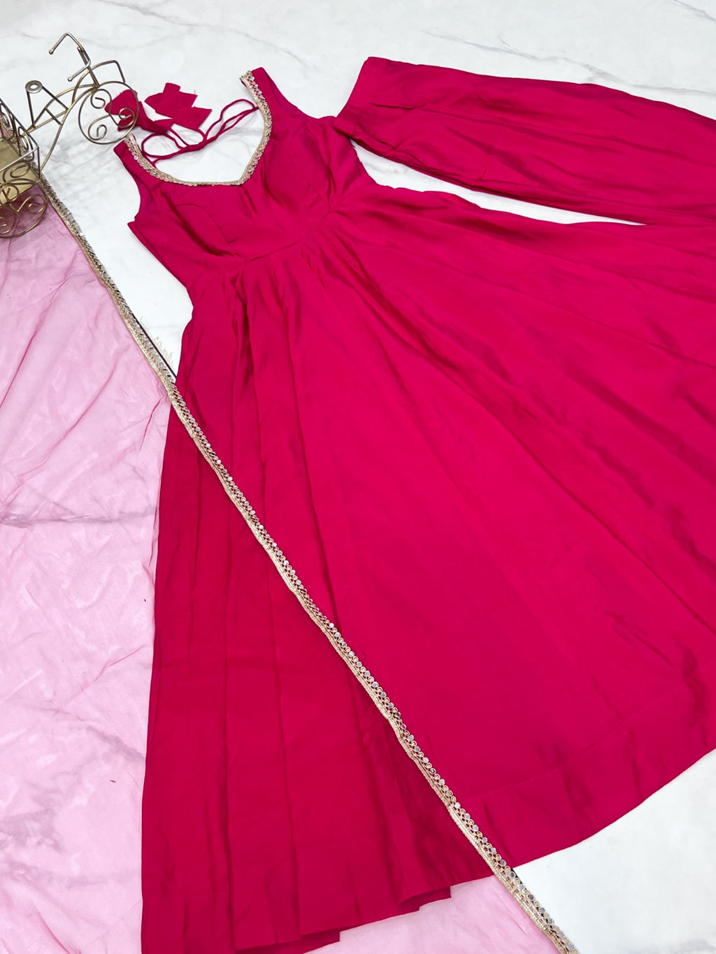 Chanderi Silk Anarkali Set