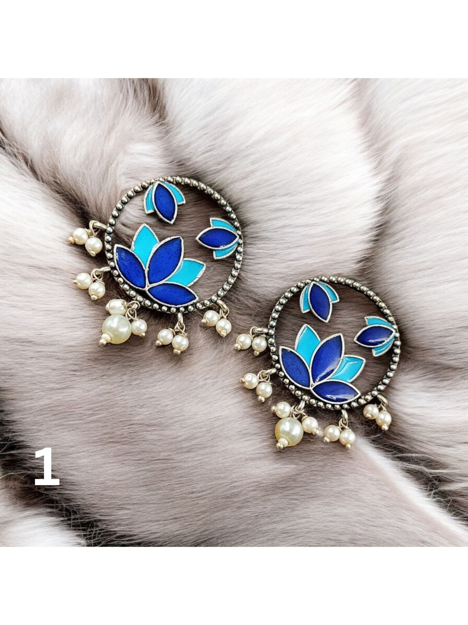 Hand-painted Pearl Studs