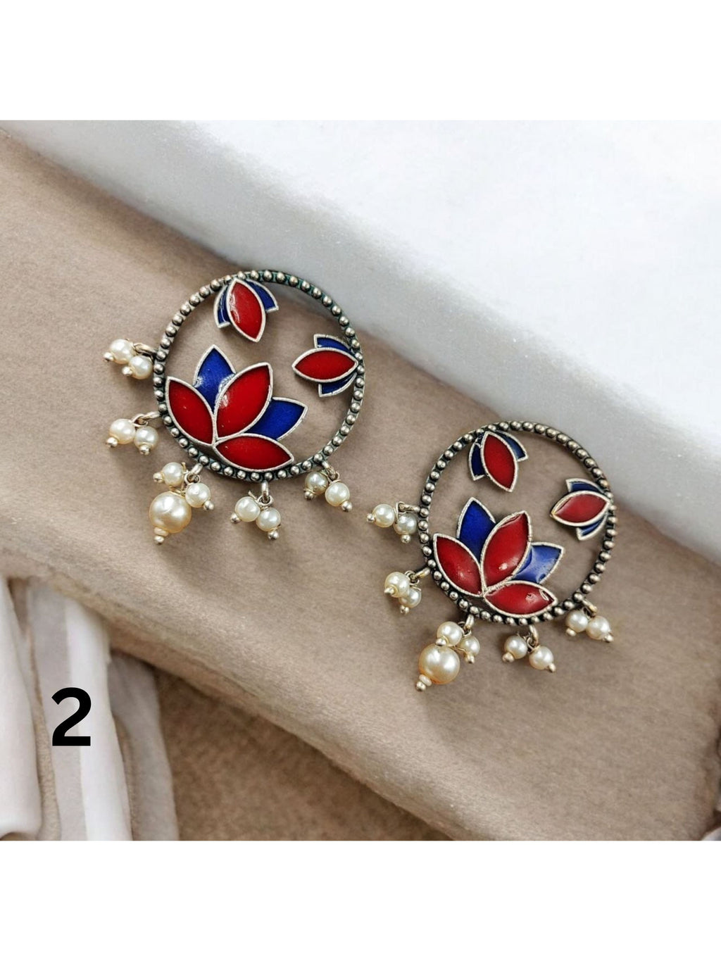 Hand-painted Pearl Studs