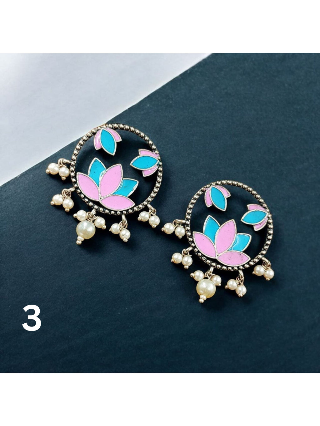 Hand-painted Pearl Studs