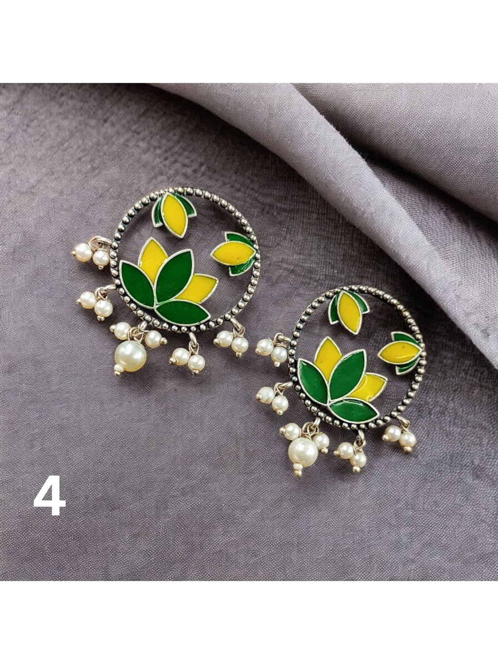 Hand-painted Pearl Studs